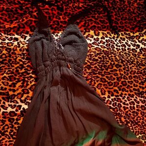 Elegant Black Halter Dress